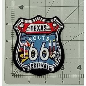 Route 66 Texas Festival Motorcycle Embroidered Patch